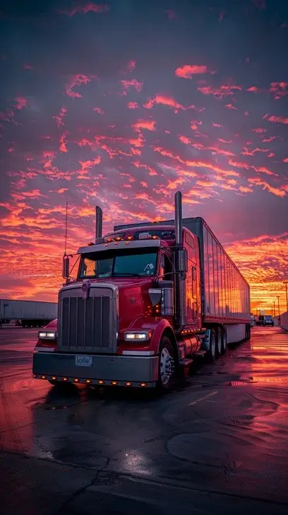 sunset truck stop stockcake